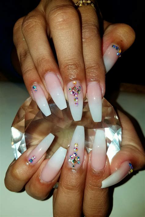 cute nails with rhinestones|More.